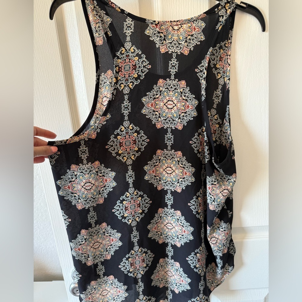 Mossimo Tunic Style Top, Black Moroccan Medallion Pattern, Women's Size XL - Picture 9 of 13